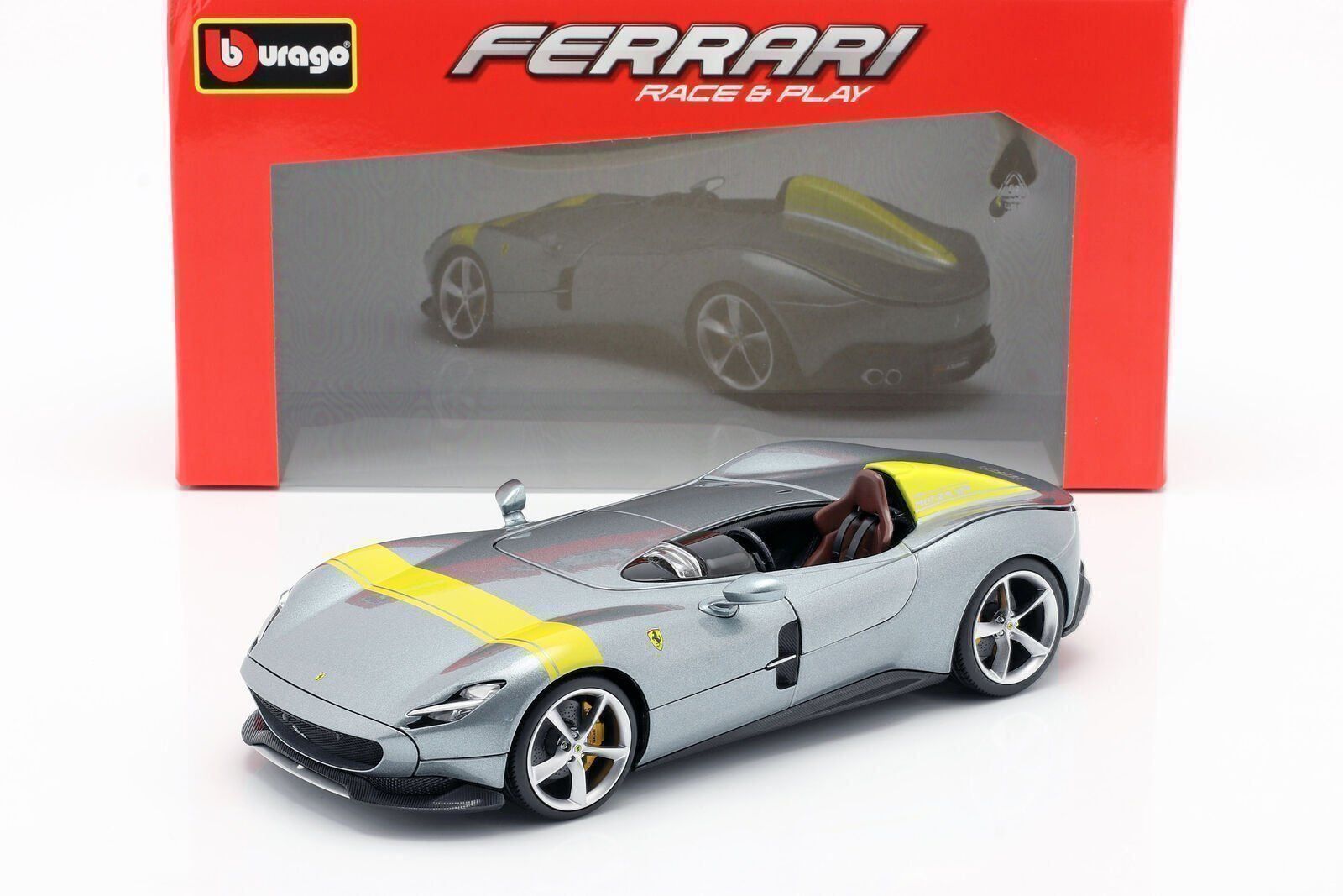 Ferrari Modellini d'auto: FERRARI MONZA SP1 2018 GRAU 1:18 BBURAGO – Nuovo e nell'imballaggio originale da Suhr venduto da Moebelsiralfred