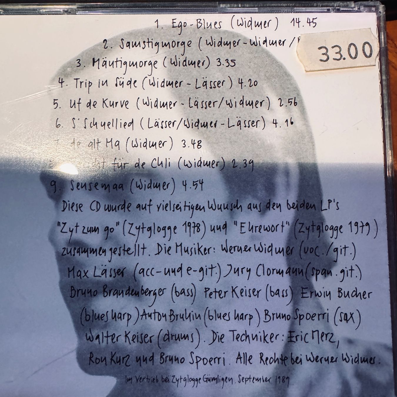 CD: CD Rarität WERNER WIDMER - Ehrewort – Usato da Merligen venduto da barratt 1