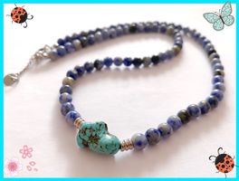 AUSVERKAUF 59 CM KETTE STEINKETTE EDELSTEINKETTE LAPISLAZULI