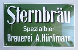 Brauerei HÜRLIMANN Bier Zürich Sternbräu Emailschild Replika