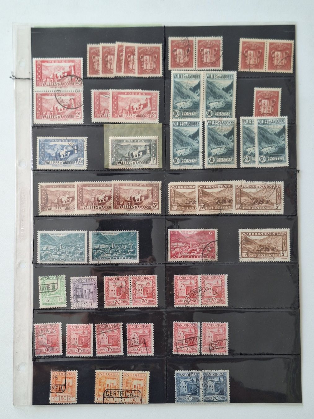 Alle Briefmarken: ANDORRA, Lot gestempelt mit Dubletten – Gebraucht aus Sonvico von deca66