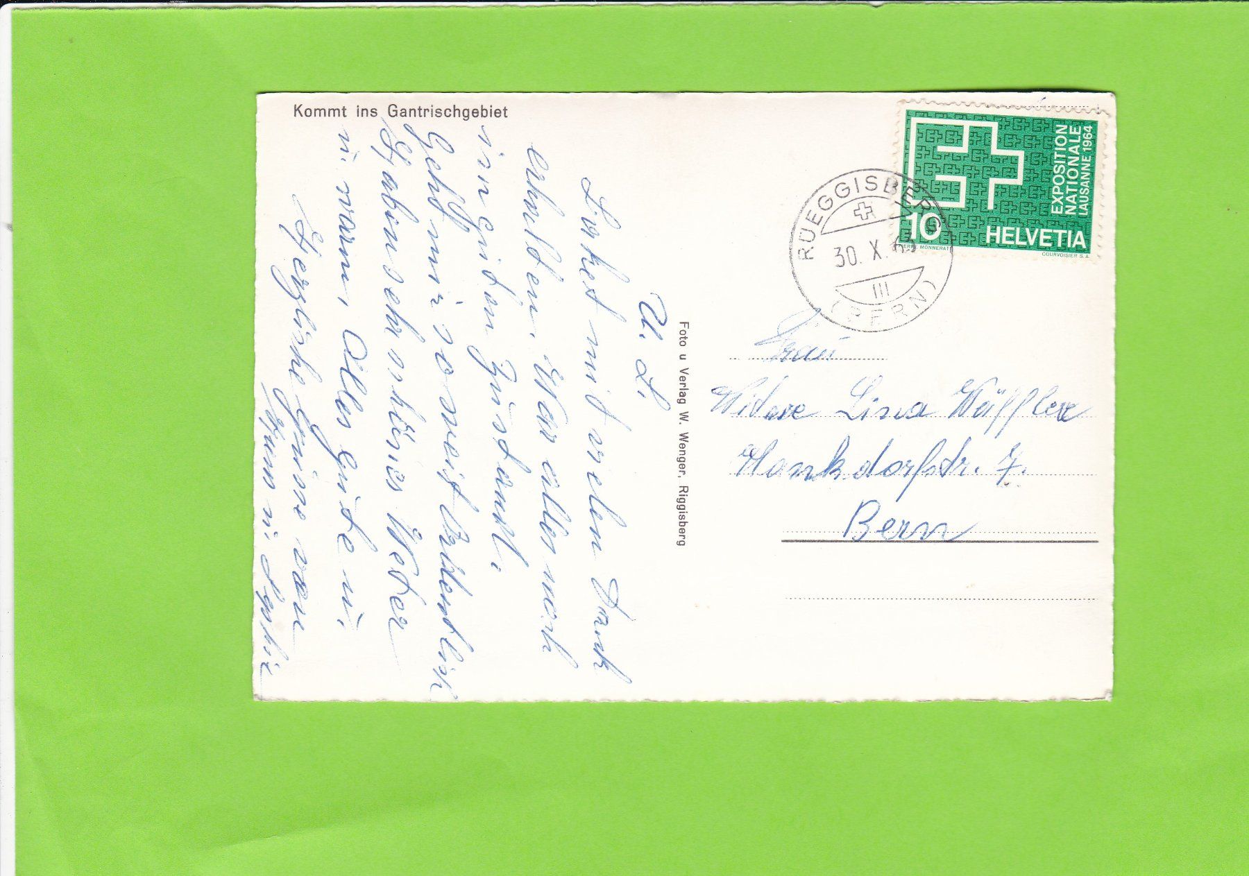 Cartoline postali: Rüeggisberg mit Alpen – Usato da St. Peterzell venduto da neckertal 1
