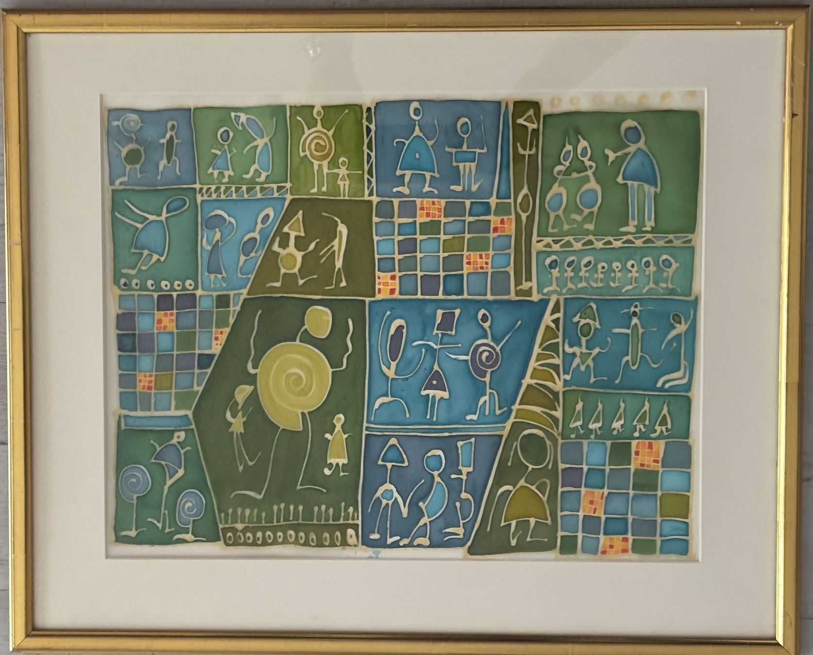 Dipinti: abstrakte, patchworkartige Figurenmalkunst (Unikat) – Usato da Rütihof venduto da Yaro22 2