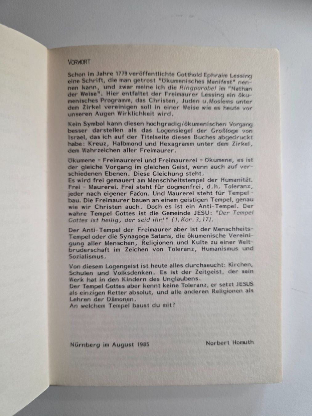 Libri: Dokument der Unterwanderung - Norbert Homuth - 1985 – Usato da Walterswil BE venduto da Lonitti 5