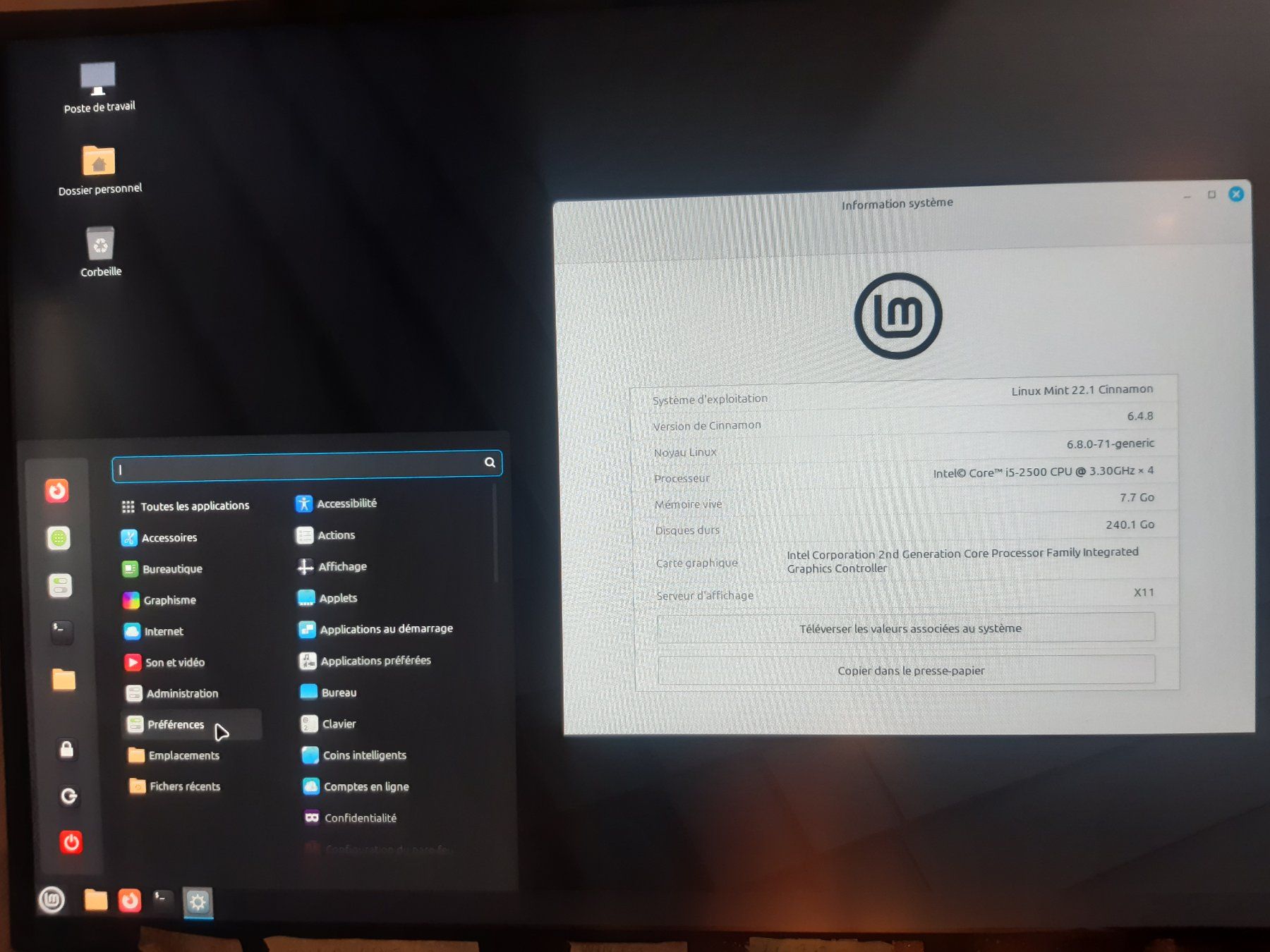 Asus PCs: PC fixe Axxiv I5-2500 / 3.3Ghz / 8Gram Linux Mint 22.1 – Gebraucht aus Moudon von Amaroli7