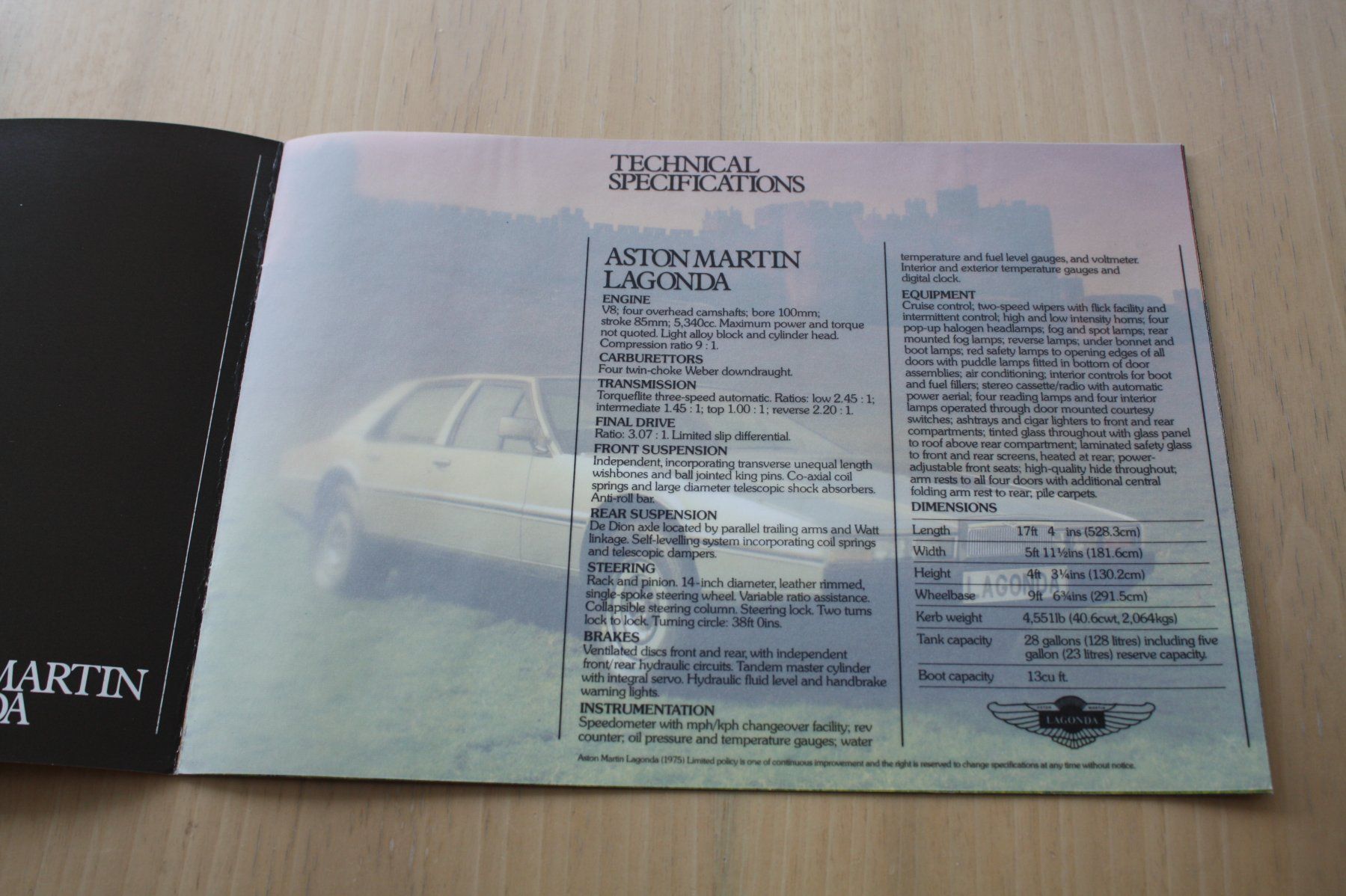 Aston Martin Documenti: Aston Martin Lagonda Prospekt 1982 – Usato da Wikon venduto da erwin400 2
