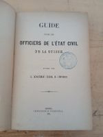 Guide Officiel Etat Civil Suisse 1881 - Rare! Ancien
