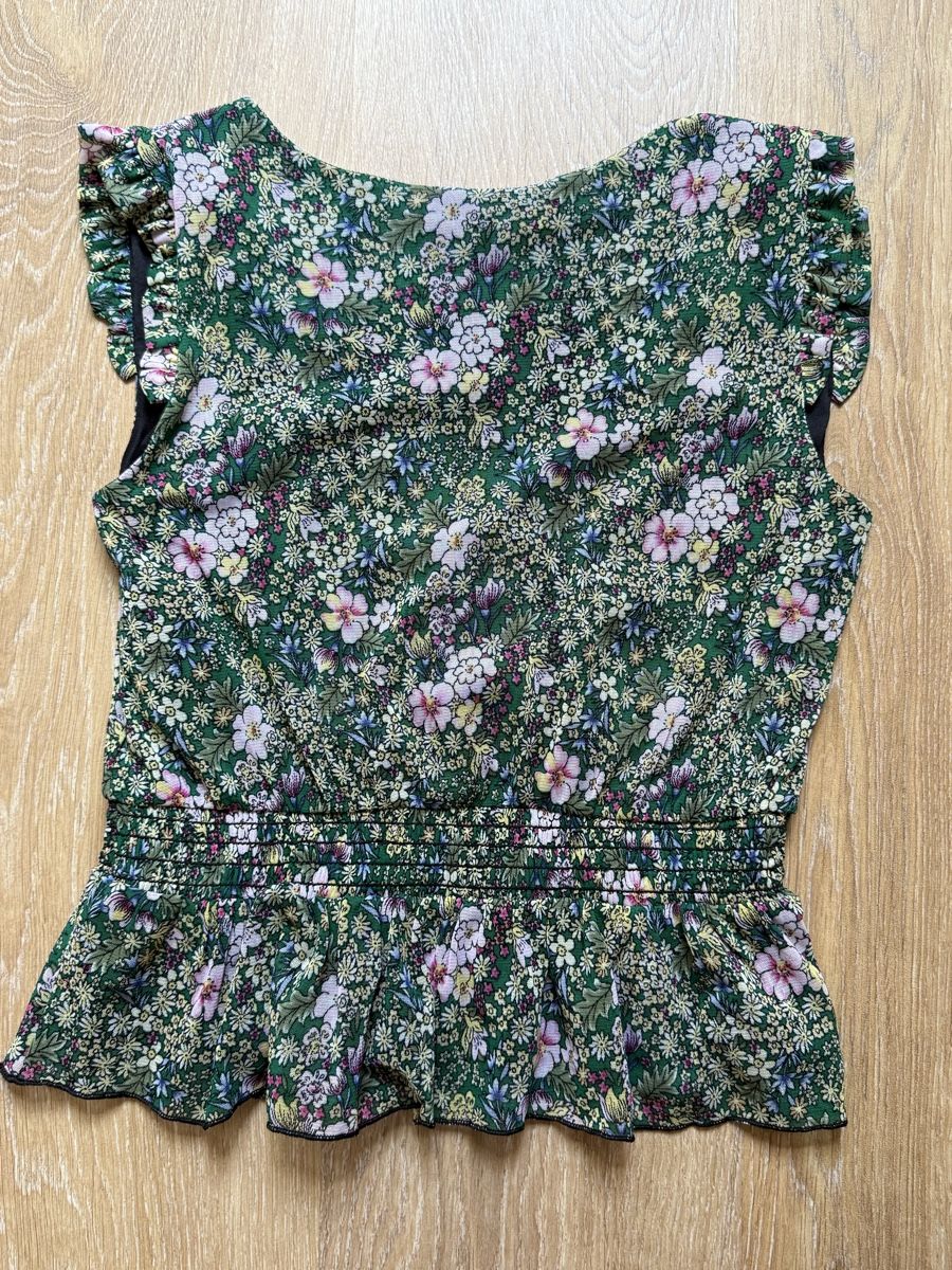 Morgan Top: Top vert fleuri Morgan, t.34/XS – Usato da Tavannes venduto da Thriftshop 1