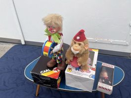 Max Carl Coburg SET: Clown & Affe mit Trommel + OVP | NOS