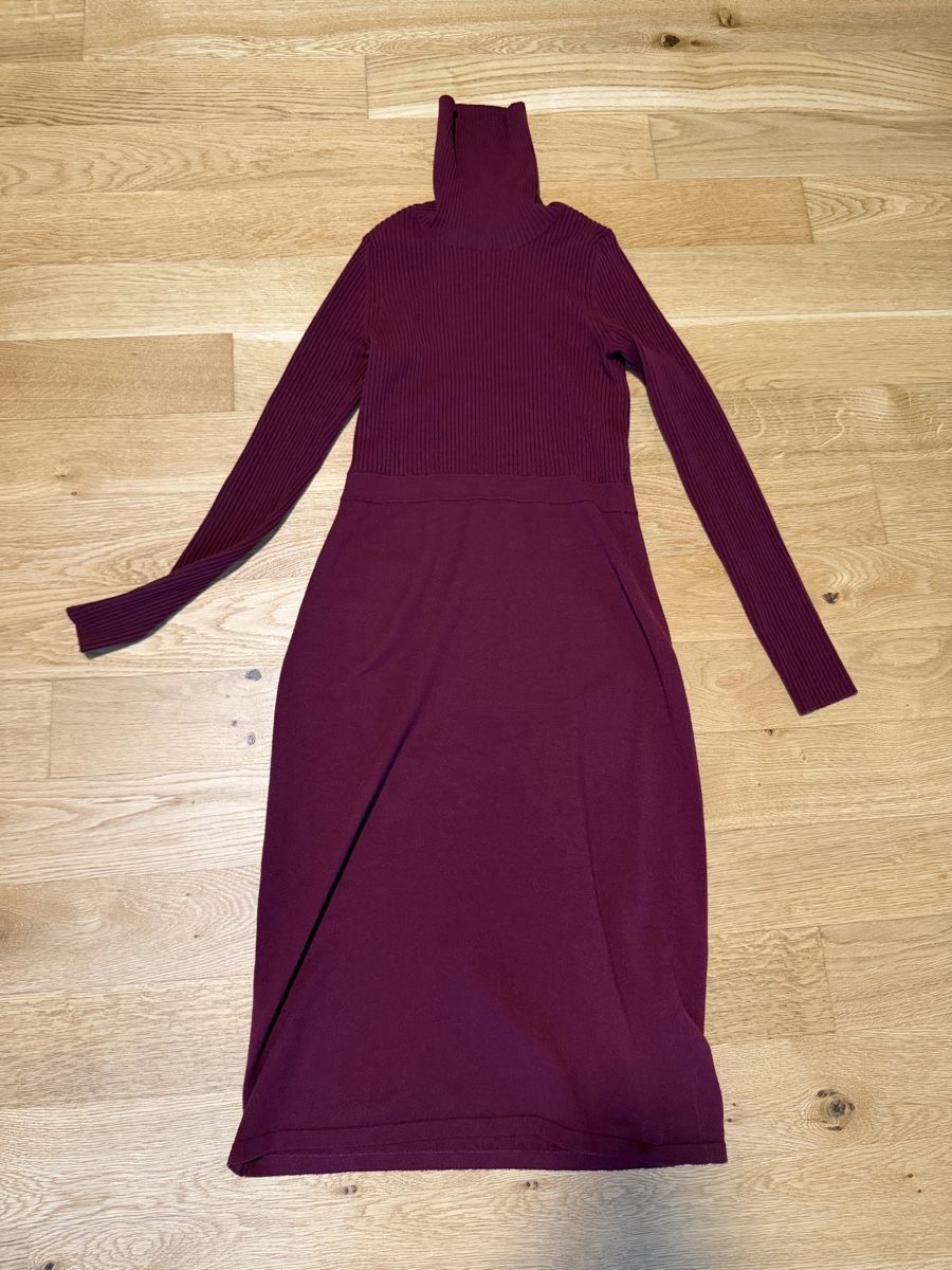 Vestiti: BORDEAUXFARBENES LAWRENCE GREY ROLLKRAGENKLEID – Usato da Zürich venduto da dbu_s8p2 2