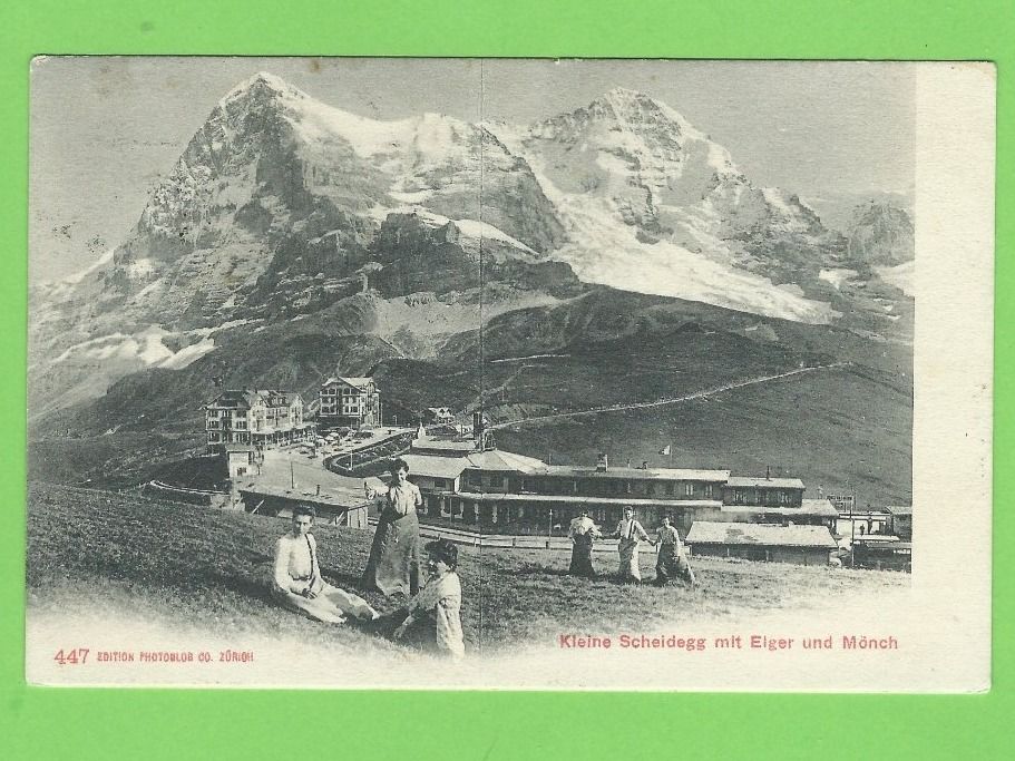 Cartoline postali: Kleine Scheidegg mit Eiger und Mönch – Usato da Zürich venduto da t24_de