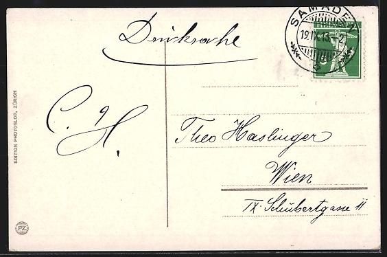 Cartoline postali: AK Schaffhausen, Gesamtansicht, 1913 – Usato da Berlin venduto da bartko-reher 1