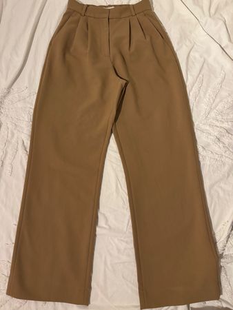 A&F Sloane tailored wide leg pants in curve love fit long