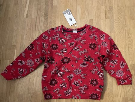 Petit Bateau pullover red pattern size 104 new