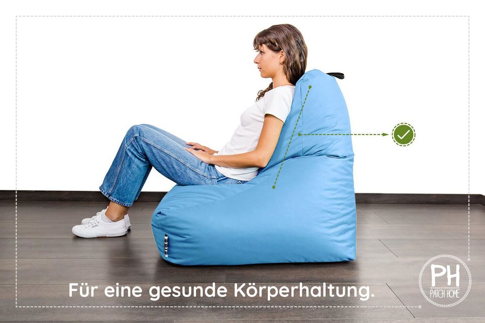 Sessel: XXL Sitzsack Lounge Sessel Gamer Sitzkissen Hellblau – Neu und originalverpackt aus Wallenwil von toesstal-vertrieb 3