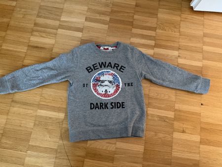 H&M Star Wars Pullover, Gr. 110/116, Grau, Wendepailletten