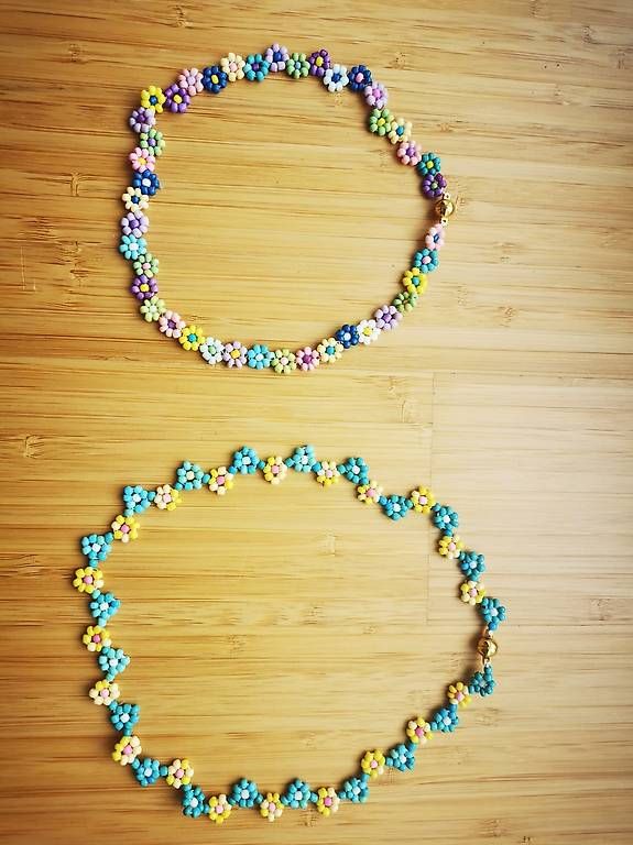Catenine: Kette Perlen Blumen bunt neu 2 Stk. – Nuovo (secondo la descrizione) da Niedergösgen venduto da lil_s6k8 2