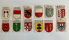 12 Vignetten Wappen, Heraldik, Kaffee HAG