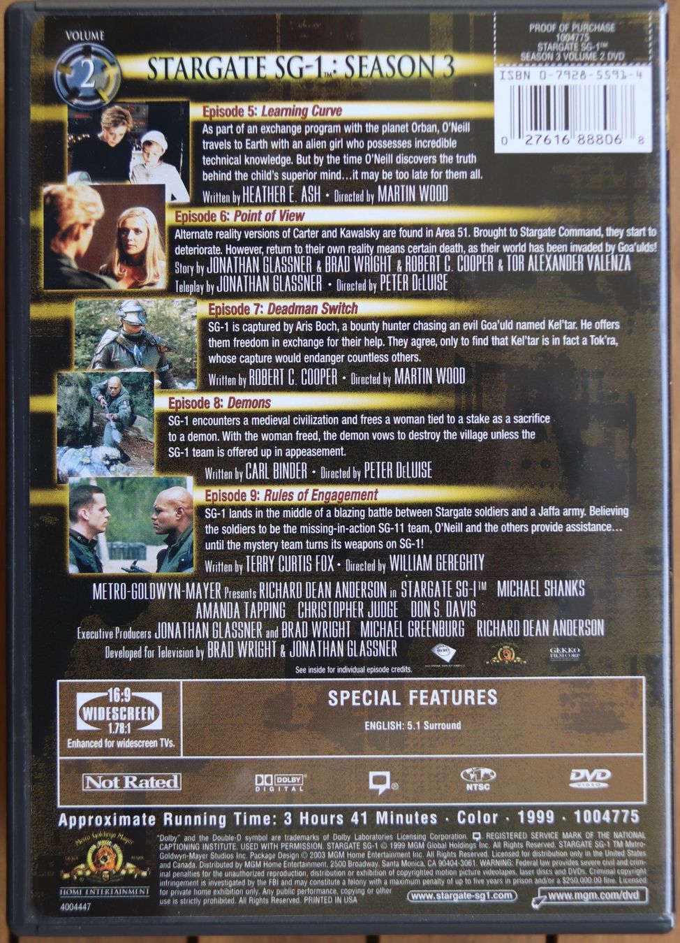 Tutti i DVDs: Stargate Season 3 – Usato da Glattfelden venduto da Sirax 5