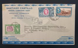 BRITISCHES HONDURAS, BELIZE LUFTPOST IN DIE USA 1927