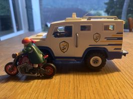 Playmobil Polizeiauto mit Figuren und Motorrad guter Zustand