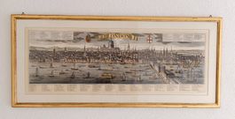 Antiker Panorama-Stich LONDON Großformatig gerahmt 95 x 41cm