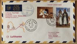 Lufthansa Erstflug Casablanca Dakar 1971 Flug-post Brief