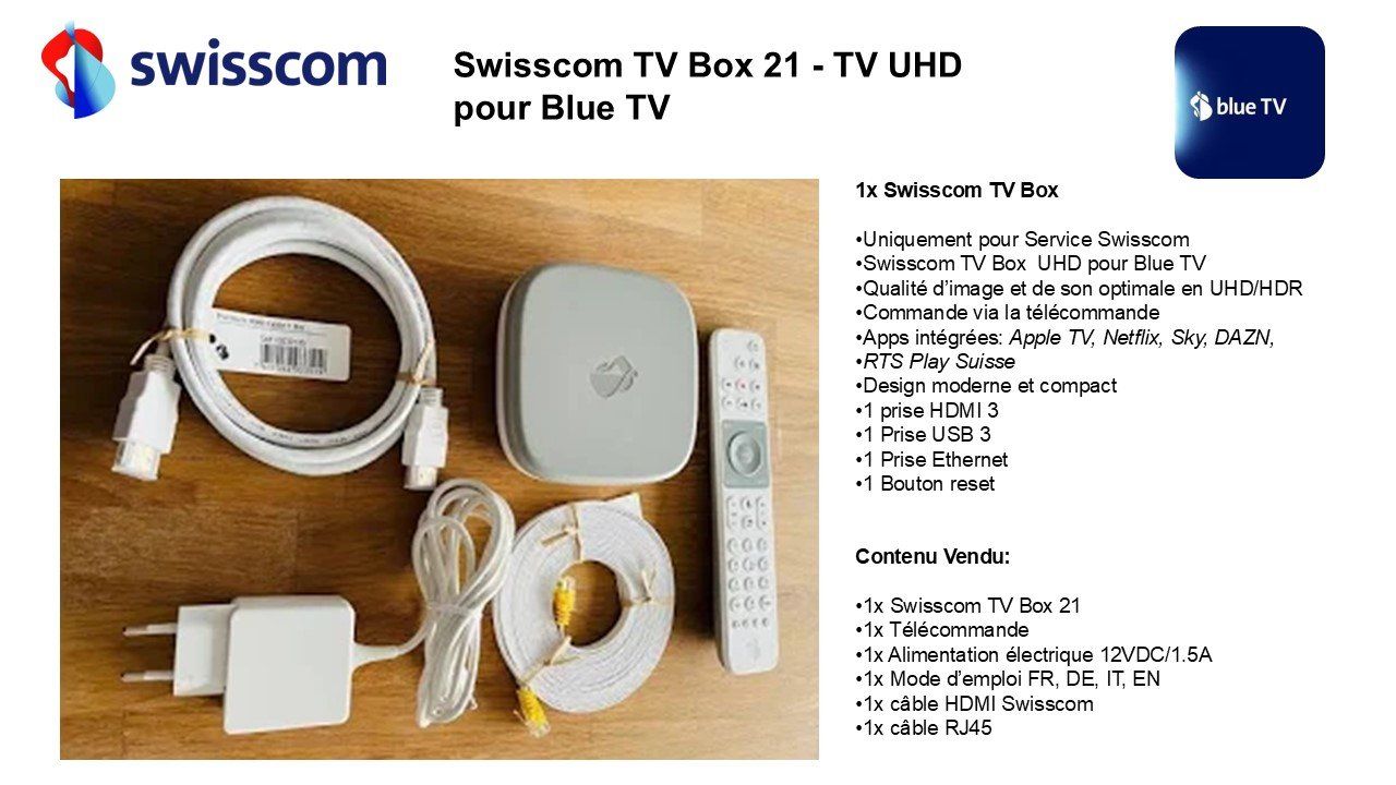 Swisscom Lettore multimediale & Streamer: Swisscom TV Box 21 – Usato da St-Légier-Chiésaz venduto da EvaVDRiviera