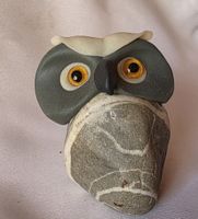 Eule Figur ist Naturstein Handgemacht und einzigartig 