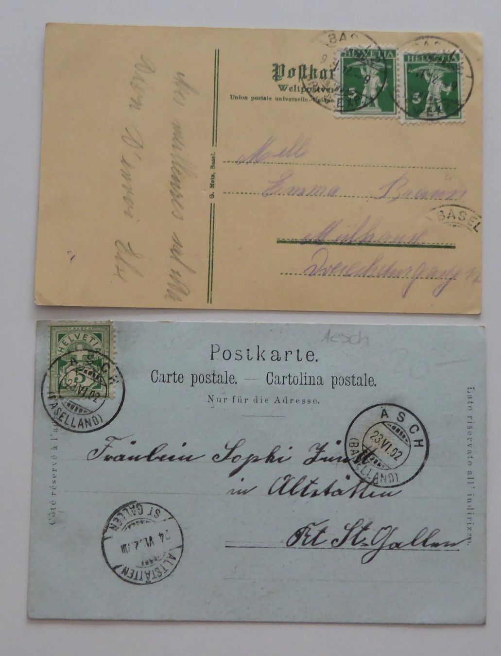 Cartoline postali: Duggingen Schloss Angenstein mit Dampfzug – Usato da Aesch BL venduto da Kauri1 1