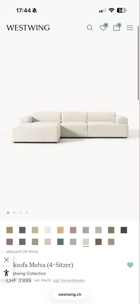 Westwing Sofas: Westwing Ecksofa Melva - Off White – Gebraucht aus Zürich von jes_cvp6 8