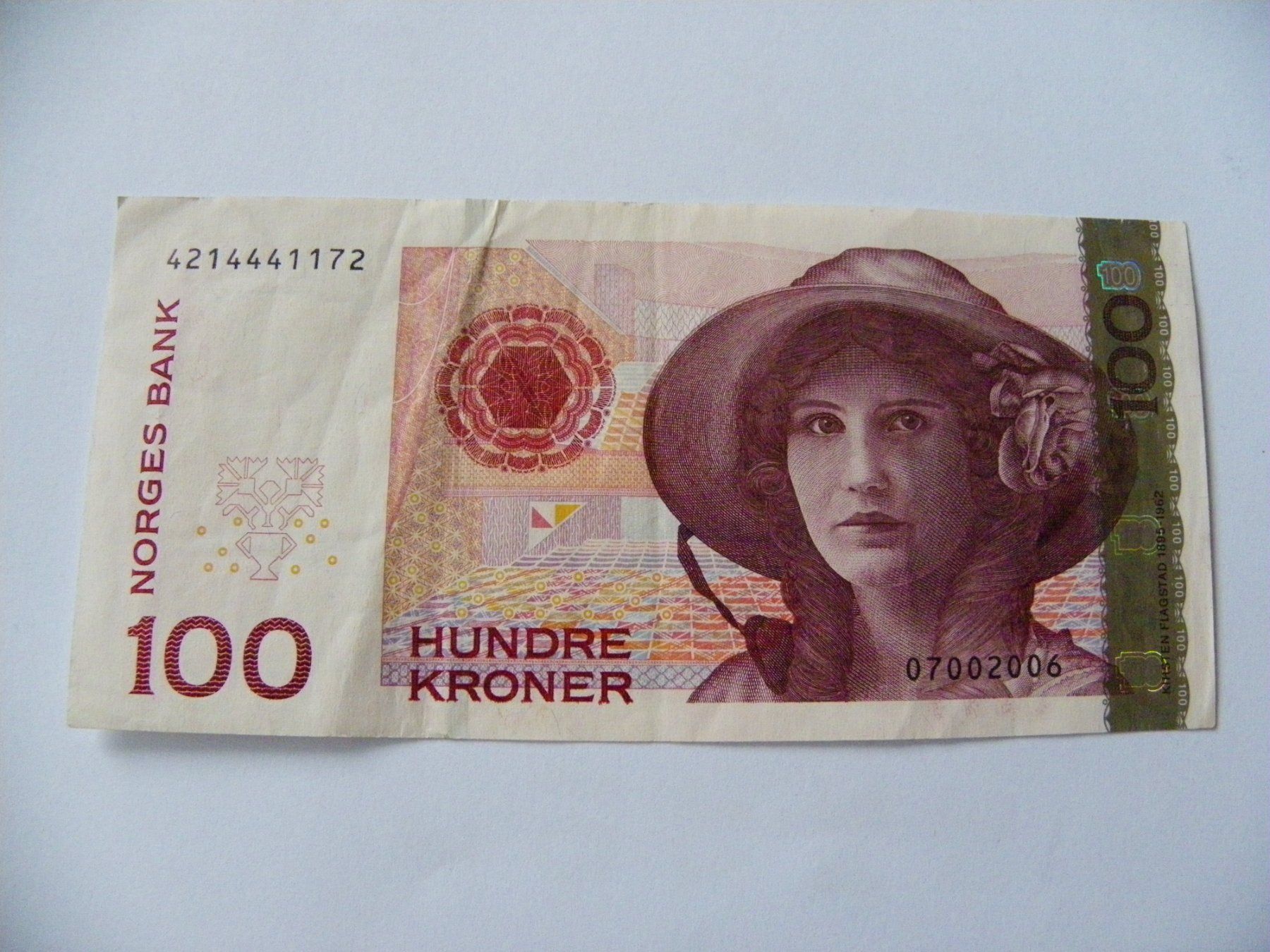 Billets de banque: Norway 100 Kroner 2007, P-49d, VF – D'occasion à Untersiggenthal par Gas61