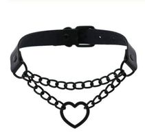 NEUES Halsband schwarz mit Herz - 220365