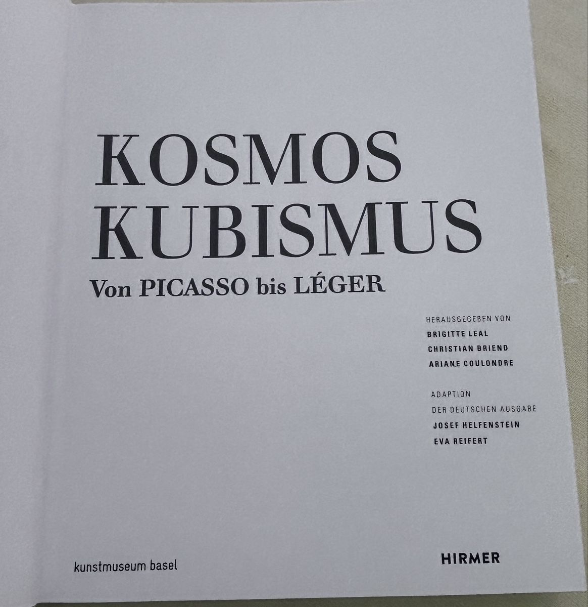 Libri: Kosmos Kubismus: Picasso bis Léger Kunstbuch, Basel – Usato da Basel venduto da NellyBotti 1