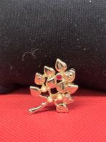 Broschen Blumenmotiv mit Perlen und Stein Goldfarben