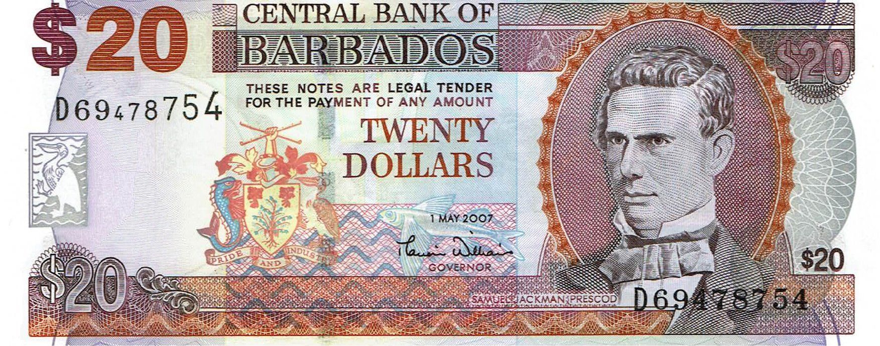 Banconote: Barbados 20 Dollars 2007 P-69a UNZ – Nuovo (secondo la descrizione) da Steffisburg venduto da ber_8htf