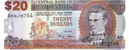 Barbados 20 Dollars 2007 P-69a UNZ