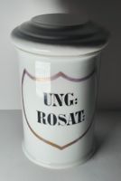 Antiker Apotheker Porzellan Dose Ung. Rosat Um 1900 14cm