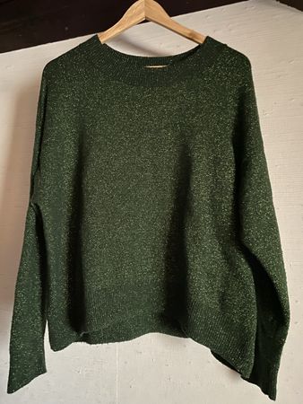 Pull vert brillant XL
