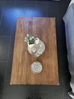 Couchtisch Holz mit Metallgestell und Schubladen