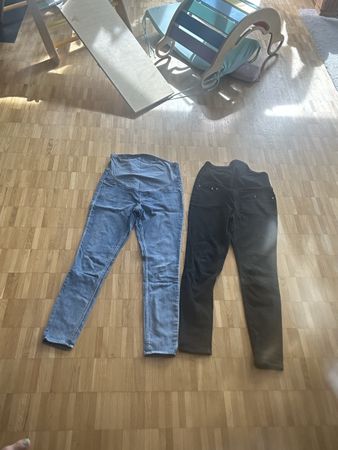 H&M Umstandsjeans 2er Set Super Skinny Grösse M blau schwarz