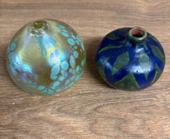 2 Vasen Deko Kugelvasen Glas Top Zustand