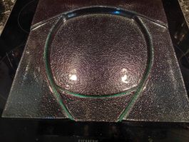 schöne, dekorative Glasplatte/Präsentierplatte 40 cm
