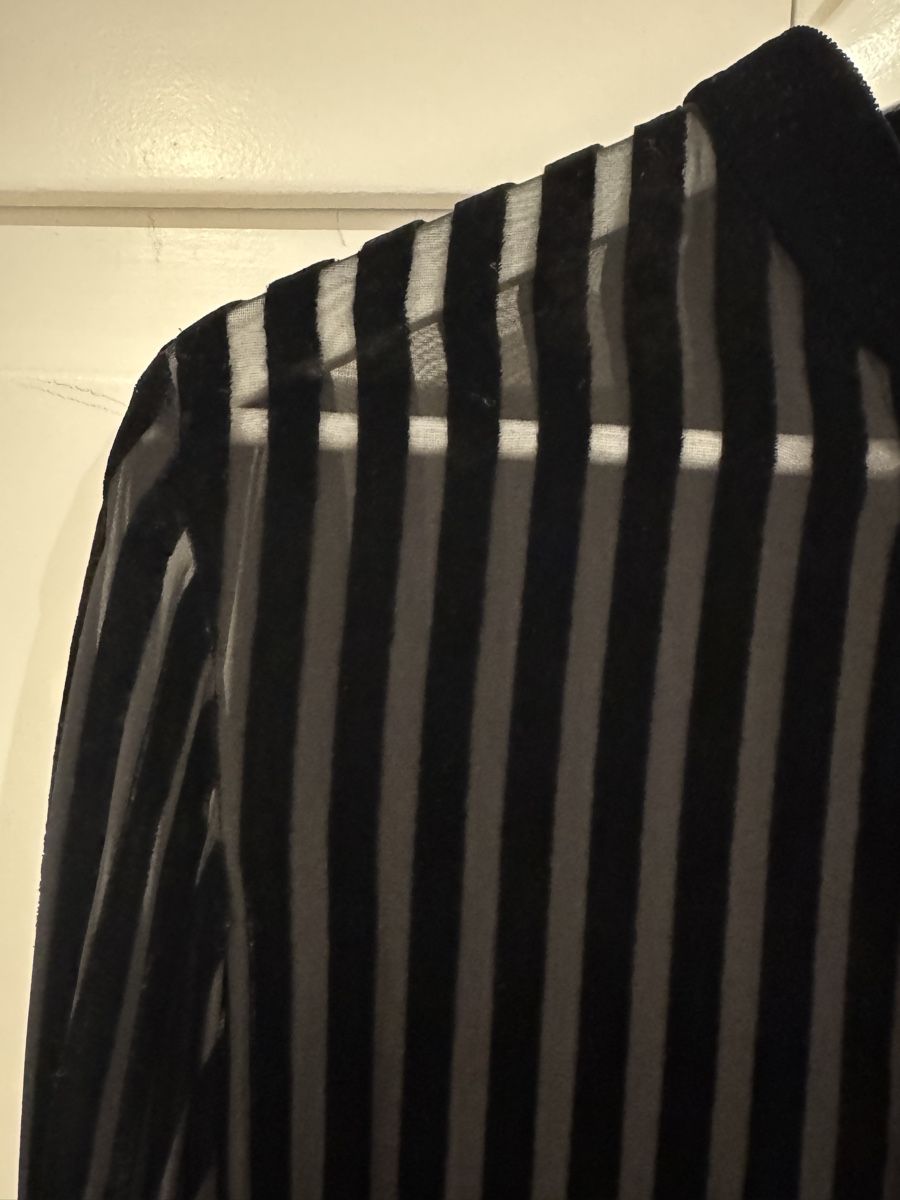 Zara Camicette: Zara Samtbluse, schwarz gestreift, transparent Gr. XS – Usato da Zürich venduto da jlnhrd 1