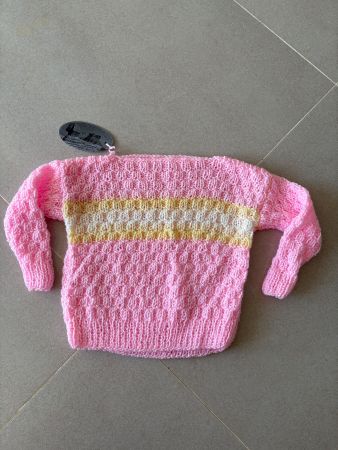 Kinder Pullover Grösse 92/98 rosa gestreift Handarbeit neu