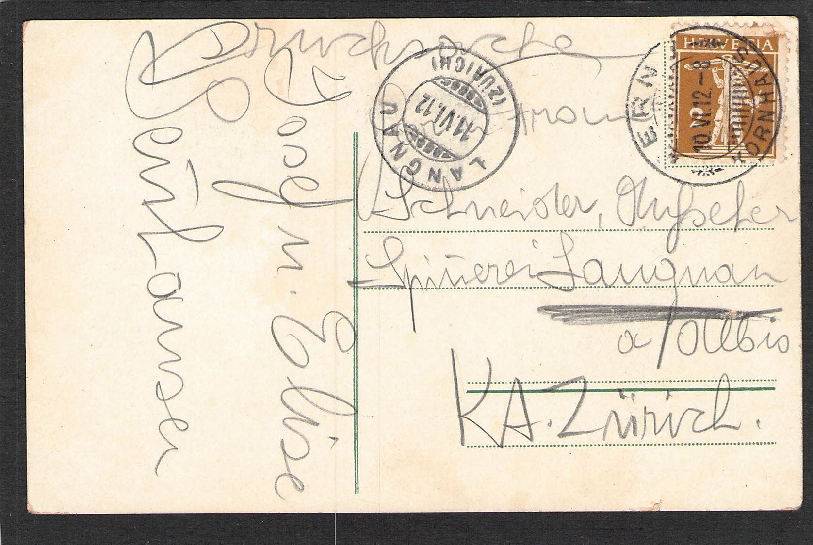Cartoline postali: AK- BE Bundeshaus , 1912 – Usato da Reichenburg venduto da Pipo-67 1