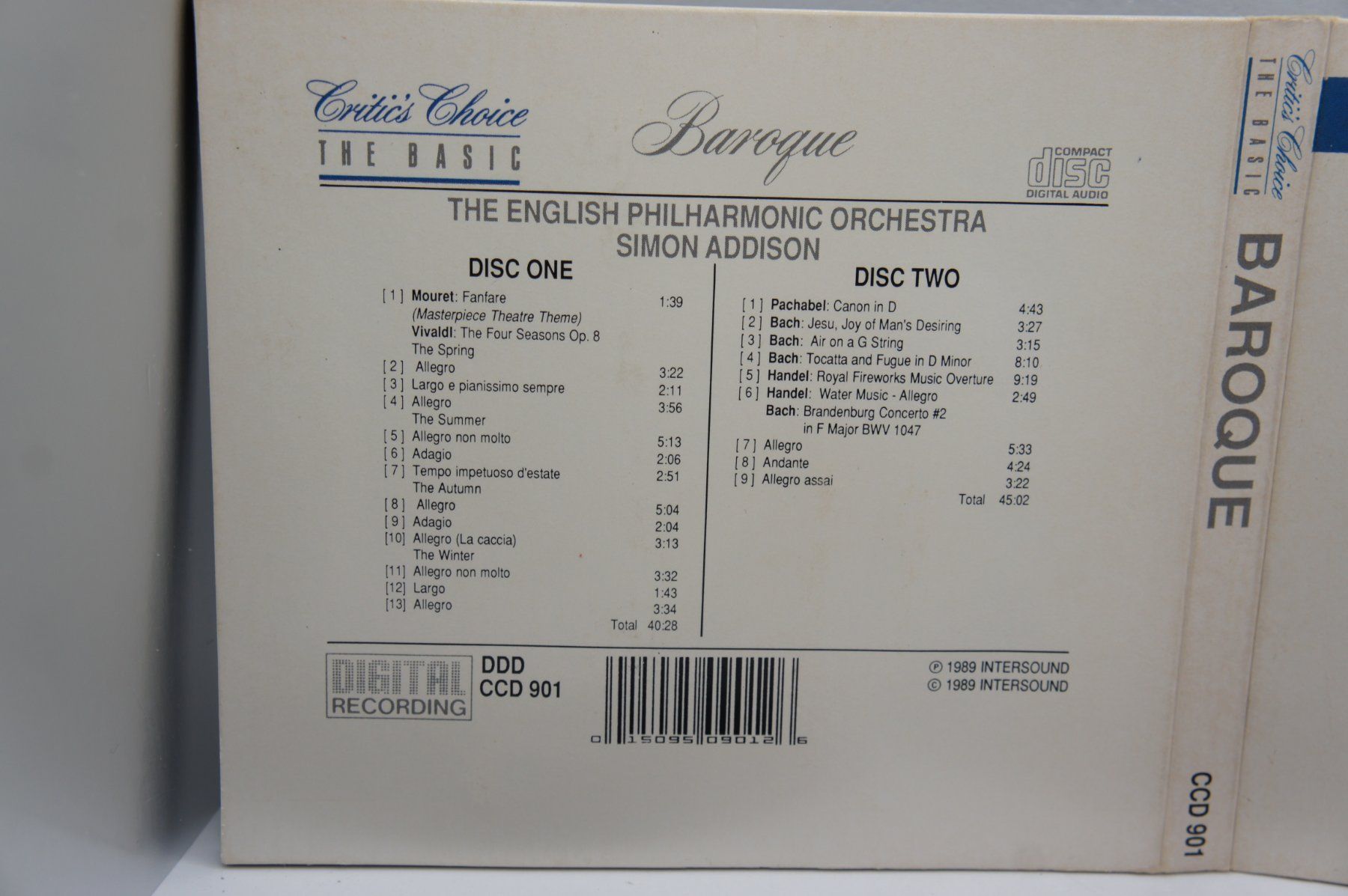 CDs: 2 CD Baroque English Philharmonic Orchestra, Simon Addison – D'occasion à Ernetschwil par luisvonerni 1