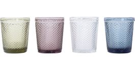 4er Set Vintage Wassergläser mit Muster, 3dl, Top Zustand!