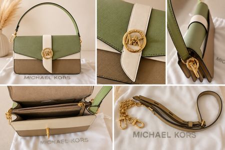 Michael Kors Damen Handtasche grün/beige Leder neu