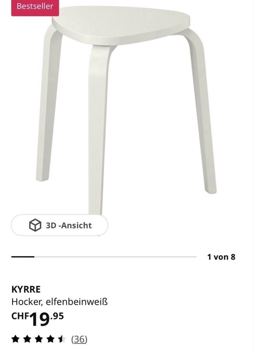 Hocker: Hocker IKEA Kyrre elfenbeinweiss – Gebraucht aus Volketswil von julena2910 2